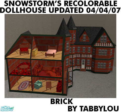 Sims 2 — TL - Snowstorm Dollhouse Recolor Brick by TabbyLou — Brick Recolor (inside & out) of Snowstorm's Updated