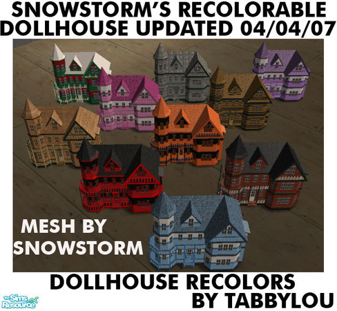 Sims 2 — TL - Recolor Snowstorm Dollhouse New Mesh by TabbyLou — Recolor (inside & out) of Snowstorm's Updated