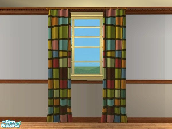 Sims 2 — Retro-Modern Living Curtains by Audrey_May — 