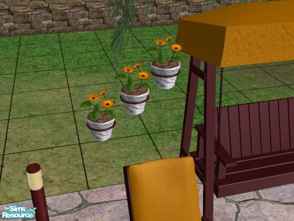 Sims 2 — TC54 Patio Wall Pot by brena31 —  The wall pot from Shakeshaft's summer patio set in texture from Riverwillows.