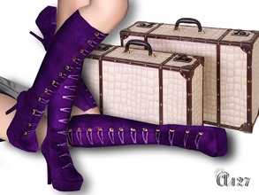 Sims 3 —  Violet Boots by altea127 — Beautiful colored boots with gold buttons and high heels