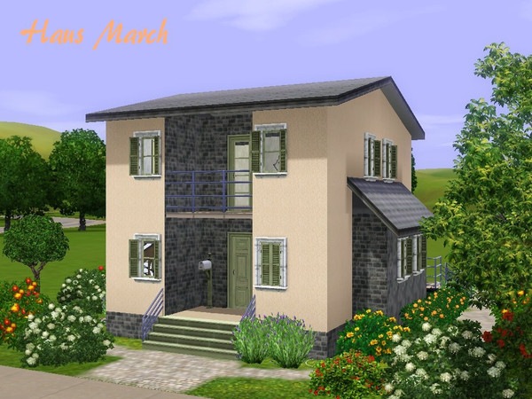 Sims 3 — Haus March by Macroglossum — This small town house is ideal for a starting family, because it has 2 bedrooms and