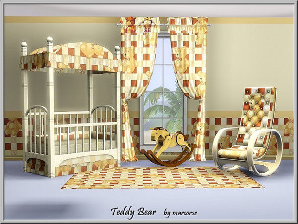 Sims 3 — Teddy Bear_marcorse by marcorse — Brown Teddy Bears in a patch pattern