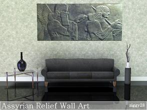 Sims 3 — Assyrian Relief Wall Art by ziggy28 — A very ancient relief in dark stone. Custom mesh by Adonispluto used with