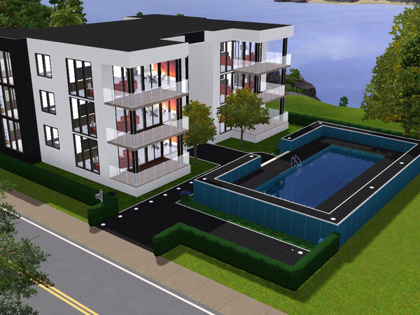 Sims 3 — Skyline Apartments - Furnished by CoastalSims2 — This modern six-apartment complex is perfect for any single sim