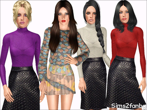 Sims 3 — 378 - Fall set by sims2fanbg — .:378 - Fall set:. Items in this Set: Leather skirt in 3 recolors,Custom