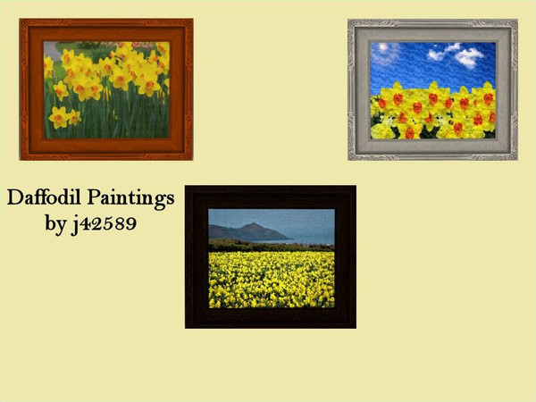 Sims 3 — Daffodils Paintings jp by j425892 — Three pretty paintings of daffodils. Reminding us that spring is just around
