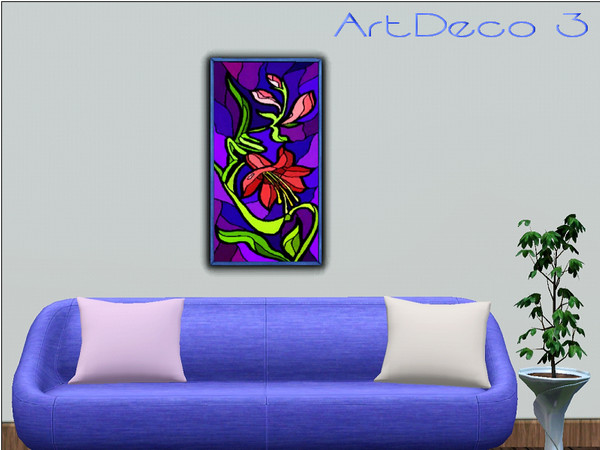 Sims 3 — ArtDeco 3 by Paogae — A floral picture with vivid and cheerful colors!