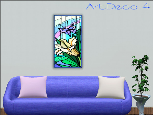 Sims 3 — ArtDeco 4 by Paogae — A floral picture with vivid and cheerful colors!