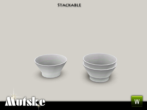 Sims 3 — Macau Bowl by Mutske — This bowl is part of the Macau Dining. With extra slot to stack. 1 Recolorable part.