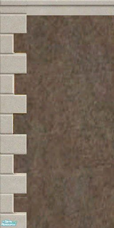 Sims 2 — Brown Exterior Wall - Bordered Top Left by simonandy — Brown exterior wall with stone