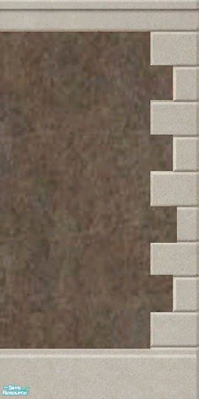 Sims 2 — Brown Exterior Wall - Right Bordered by simonandy — Brown exterior wall with stone