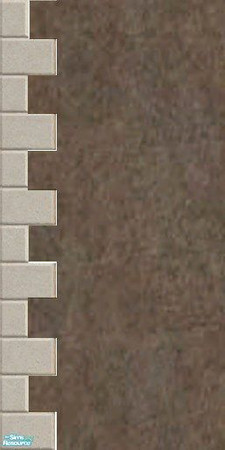 Sims 2 — Brown Exterior Wall - Left Edged by simonandy — Brown exterior wall with stone