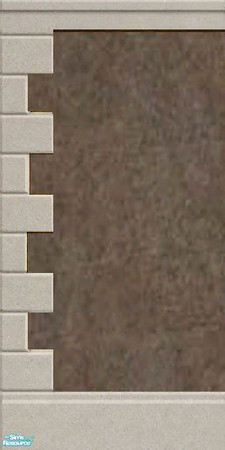 Sims 2 — Brown Exterior Wall - Left Bordered by simonandy — Brown exterior wall with stone