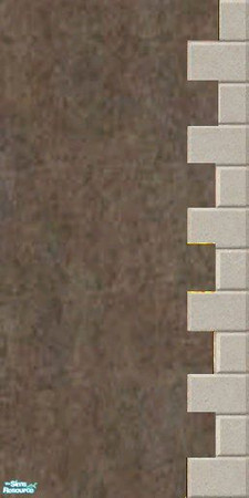 Sims 2 — Brown Exterior Wall - Right Edged by simonandy — Brown exterior wall with stone edg