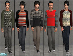 Sims 2 — Warmth by confide — Set of five outfits for males and one new mesh included.