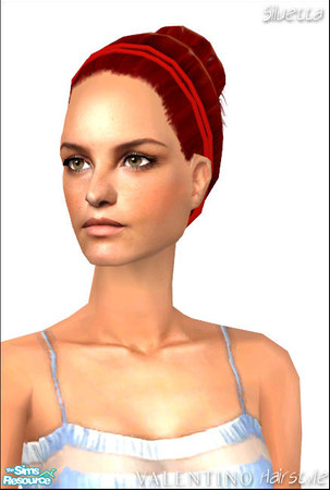 Sims 2 — Valentino Hairstyle - Darkred by Siluetta — 
