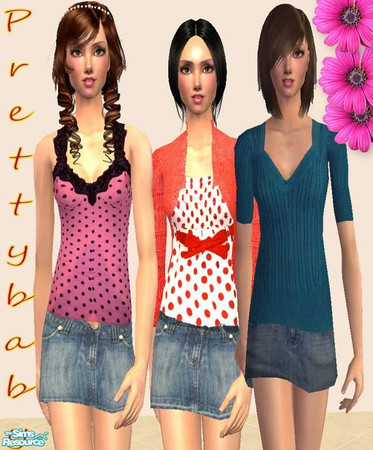 Sims 2 — Skirt Set by pretty_baby — 3 outfits. all different. no mesh is needed. I was going to do a recolour of each,