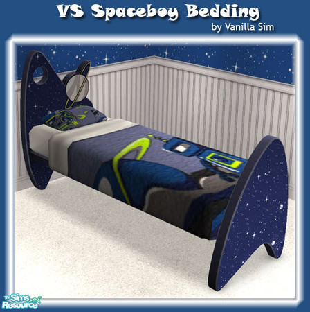 Sims 2 — VS Spaceboy Bedding by Vanilla Sim — Adorable bedding that matches the Maxis space rug and picture.
