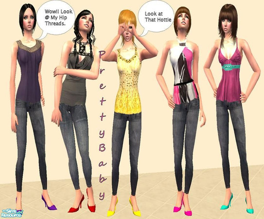 Sims 2 — Heels Set by pretty_baby — 5 outfits for your adult sim based on a mesh from 2-for-u. I really enjoy this mesh