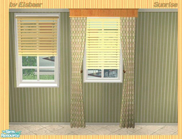 Sims 2 — Sunrise Kitchen - Curtain with Venetian Blinds Green by Eisbaerbonzo — This file is based on the 2-tile-