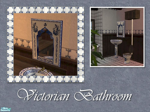 Sims 2 — Mirror for the Victorian Bathroom by Cyclonesue — A wall mirror made for the Victorian Bathroom set.
