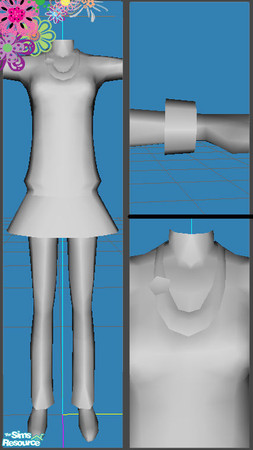 Sims 2 — Mesh Simal 05 by simal10 — Mesh with alpha editable parts. Alpha parts are: Necklace, bangles, skirt and pants.