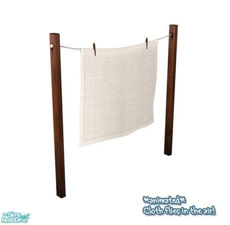Sims 2 — Aloa Outdoorset - Clothesline by Murano — The cloth of this clothesline has a flying in the air animation!