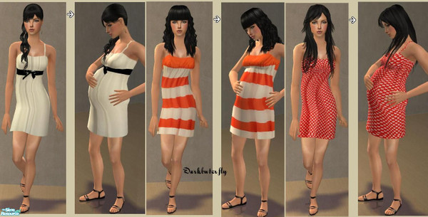 Sims 2 — Set 13 by darkbuterfly — 3 lovely everyday [and also maternity clothes] for your sim ladies. No mesh or ep