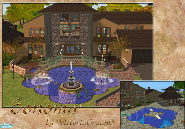 Sims 2 — Sonoma  by VictoriaGrace — Luxurious home for your rich Sims who like the extra amenities. Living room, dining