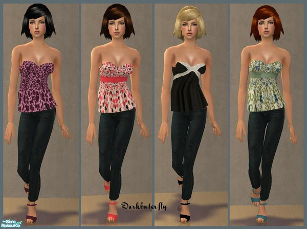 Sims 2 — Set 14 by darkbuterfly — 4 everyday outfits for your sim ladies. Don't forget to get the mesh from the link