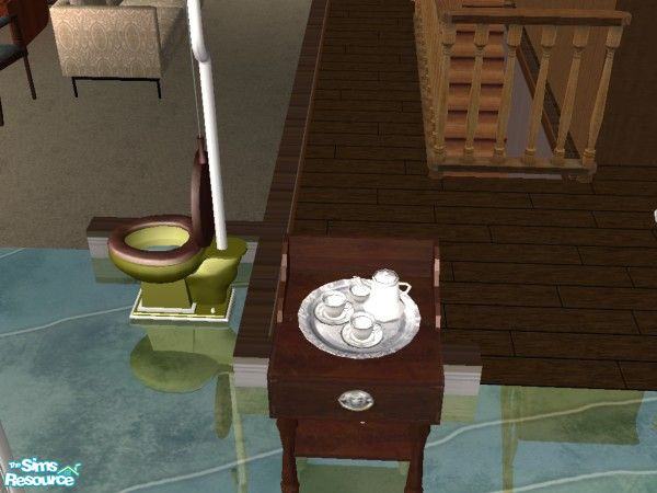 Sims 2 — Olive 4ESF Bath-Teaset by brena31 —  The teaset in silver from the 4ESF antique bath set.