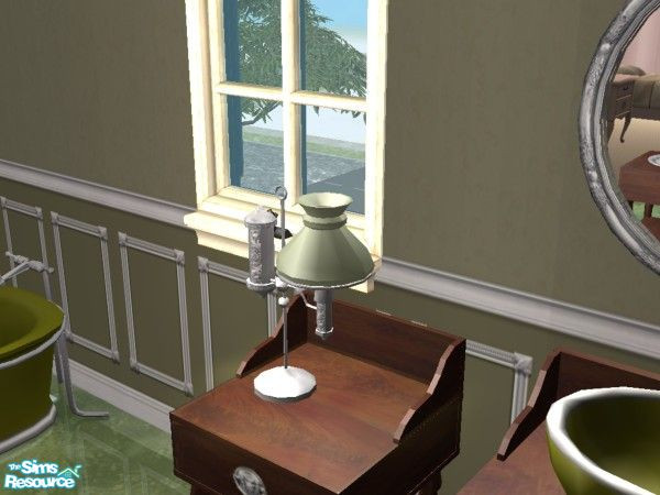 Sims 2 — Olive 4ESF Bath-Lamp by brena31 —  The lamp from the antique bath at 4ESF in silver with a light green shade.