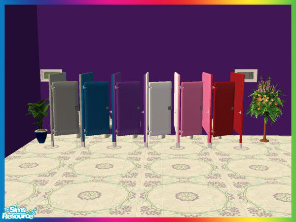 Sims 2 — Basic Recolored Stalls by SQK — This is my Basic Recolored Stall Set! Comes in Blue, Gray, Pink, Purple, Red,