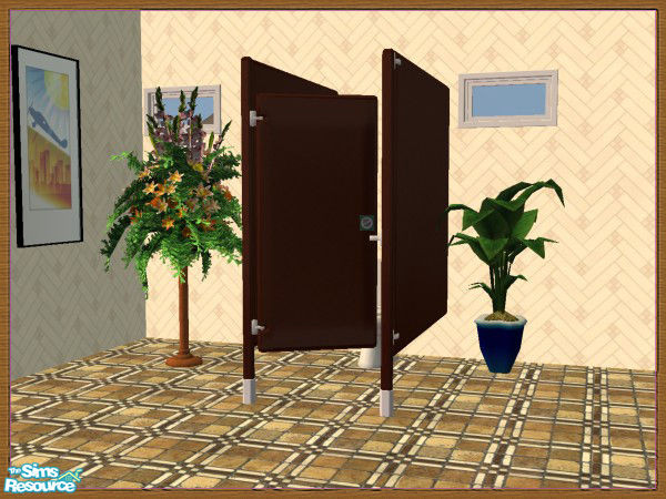 The Sims Resource | Wooden Bathroom Stalls - Darkwood