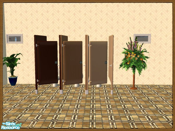 Sims 2 — Wooden Bathroom Stalls by SQK — This is my Wooden Stall set. Comes in Dark, Medium, and Light Wood!
