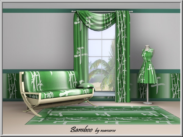 Sims 3 — Bamboo_marcorse by marcorse — Themed pattern: bamboo and it's ancient Chinese character in stylised form