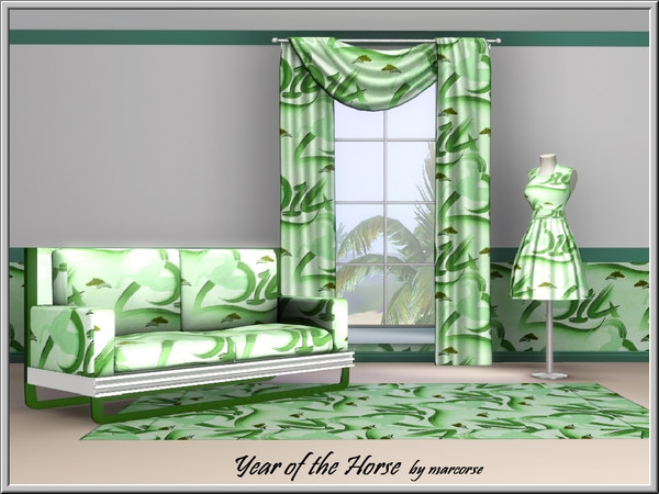 Sims 3 — Year of the Horse_marcorse by marcorse — Symbols representing 2014 - Chinese Year of the Horse. Themed pattern.