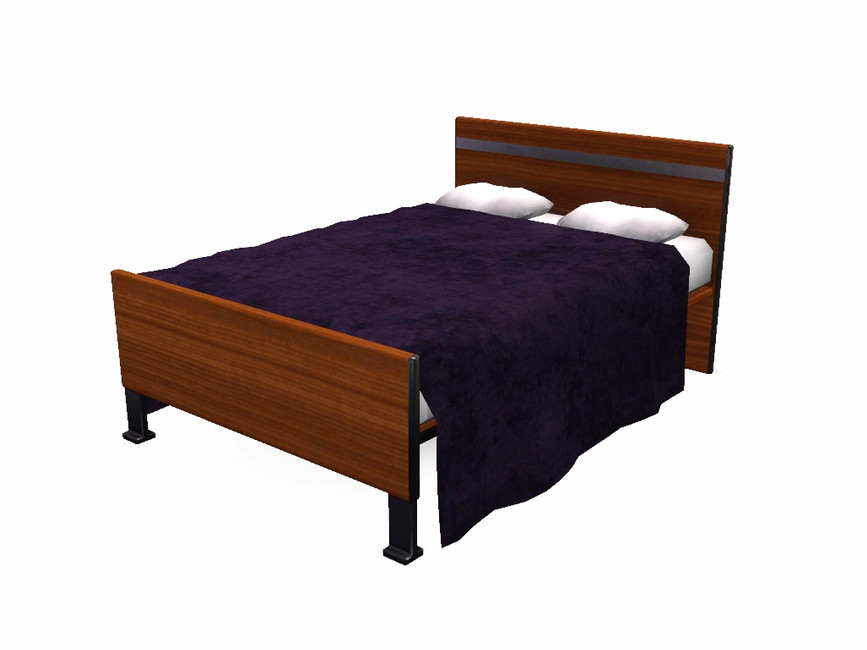 The Sims Resource Golden Wood Double Bed