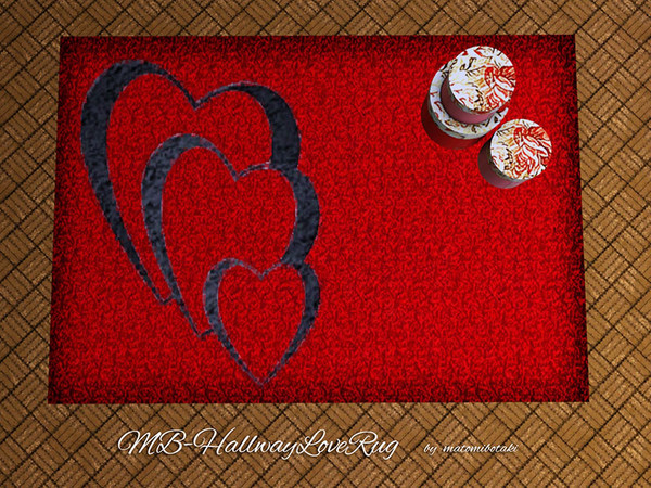 Sims 3 — MB-HallwayLoveRug by matomibotaki — MB-HallwayLoveRug, 3x2 rug mesh, little bit larger then the original, with