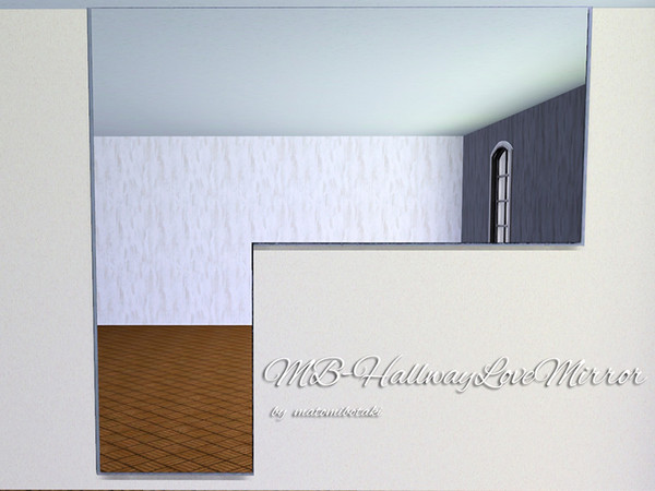 Sims 3 — MB-HallwayLoveMirror by matomibotaki — MB-HallwayLoveMirror, with cut-out to place a cabinet or what you like,