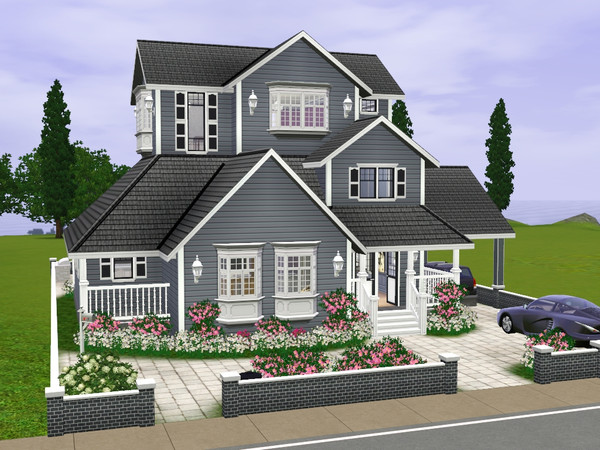 Sims 3 — Villa Viola by gabi892 — Cute family Villa with 3 floors. On the first floor there is a large living room,