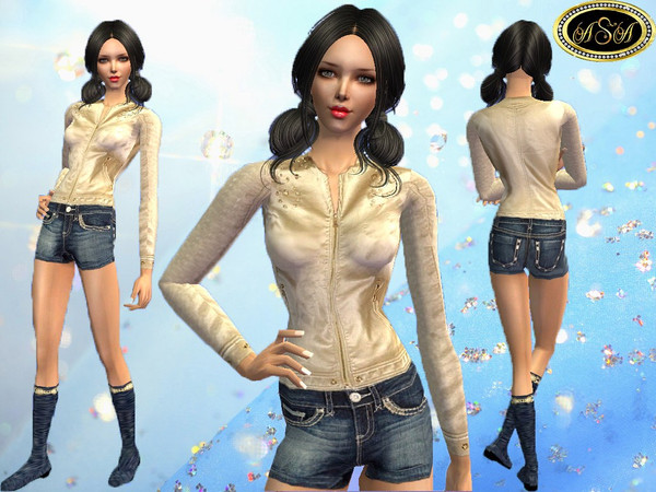 Sims 2 — ASA_JeansShortsAndJacket by Gribko_Sveta — Jeans shorts and jacket for adult women TS2