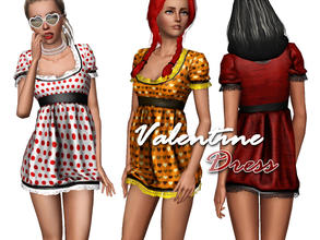 Sims 3 — Valentine Gift Short Dress by Kiolometro — Romantic dress. With cute ruffles and short. Realistic folds. Three