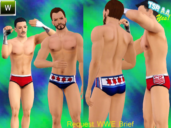 Sims 3 — WWE_Breif_REQUEST_4a by ldanti2 — Two Versions of WWE Trunks.