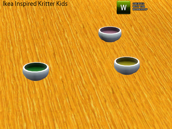 Sims 3 — Ikea Inspired Kritters Kids Room Bowls by TheNumbersWoman — Inspire by Ikea, priced resonably by design.TSRAA.