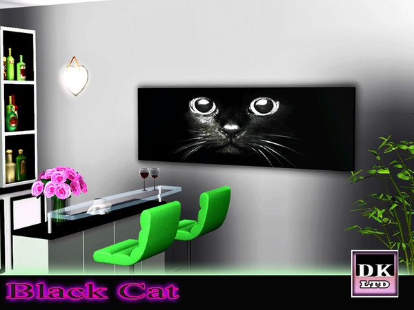 Sims 3 — Black Cats Face by DK_LTD — A cute black cat picture.