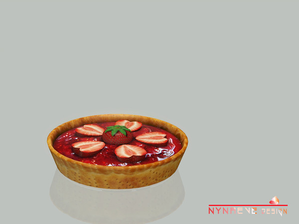 Sims 3 — Baked with Love - Strawberry Tart - Large by NynaeveDesign — Located in Decor - Miscellaneous Price: 10
