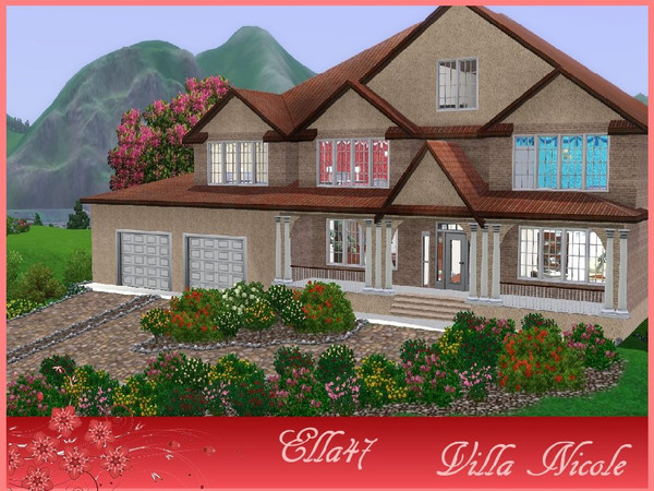Sims 3 — Villa Nicole by ella47 — Villa Nicole: Is a Beautiful Villa. It has 2 stories and a lower level. On the main