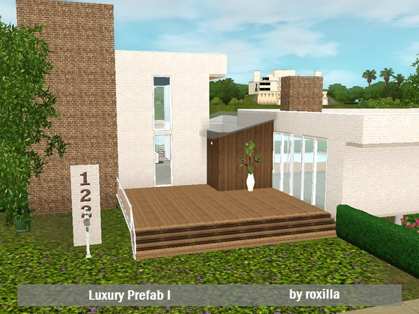 Sims 3 — Luxury Prefab I by Roxilla2 — Spacious yet compact single story prefab house designed in a luxurious, natural